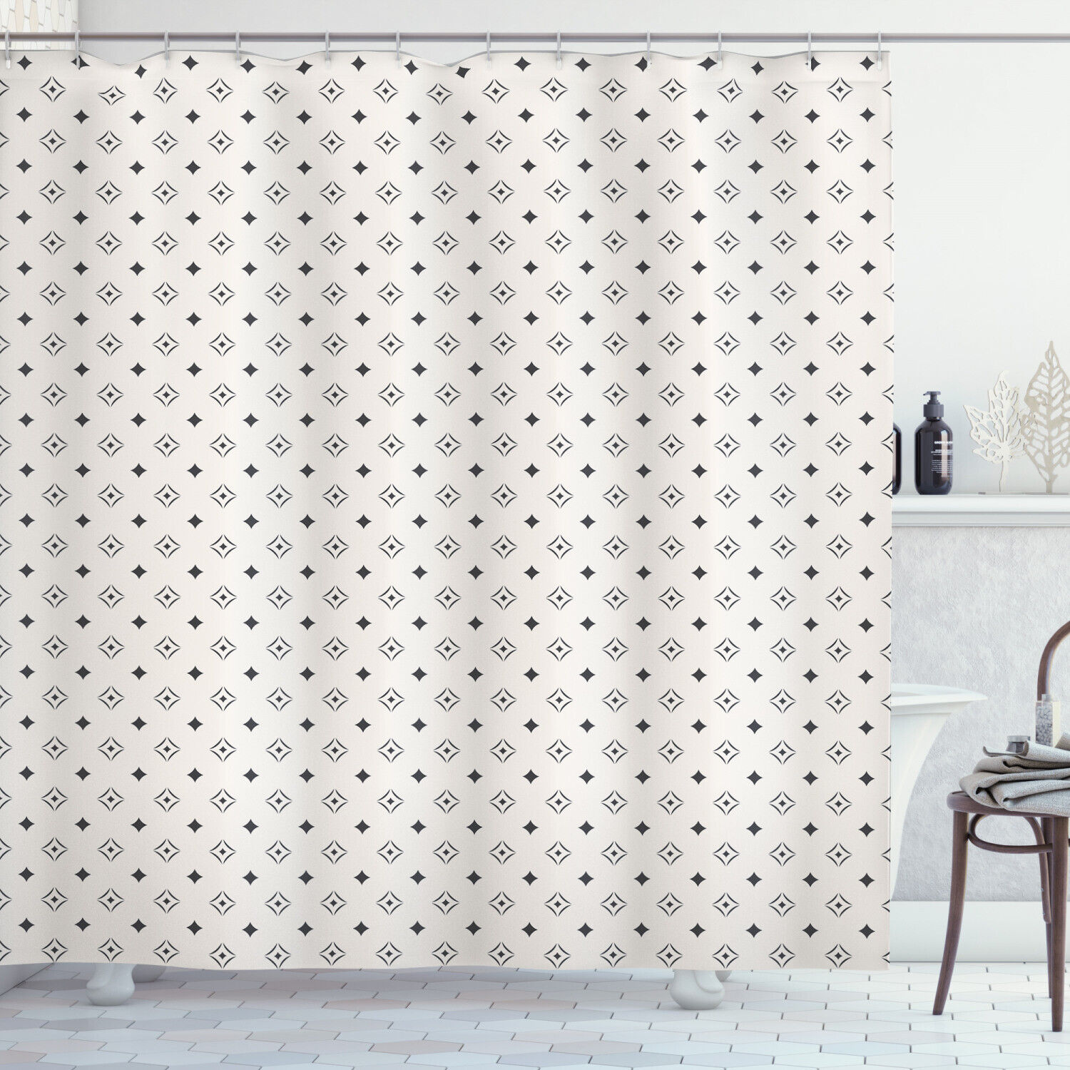 Impression Geometric Shower Curtain, Artistic Bathroom Decor