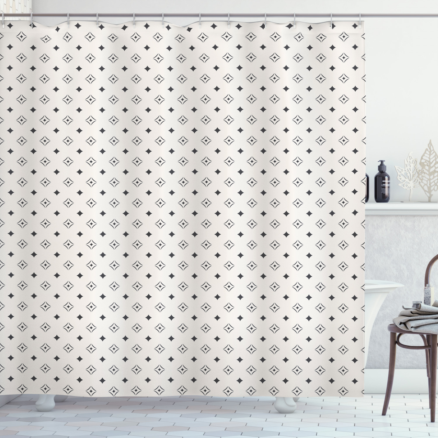Impression Geometric Shower Curtain, Artistic Bathroom Decor