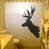 Impressive Hunter'S Trophy Shower Curtain With Deer Skull Prints