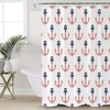 Independence Day American Nautical Anchor Theme Shower Curtain for Patriotic Bathroom Decor