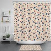 Independence Day Beige Shower Curtain with Red and Blue Star for Bathroom Decor