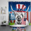 Independence Day Highland Cow Shower Curtain For Patriotic Bathroom Decor