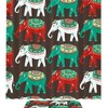 Indian Elephant Green White Red Print Shower Curtain For Unique Bathroom Decor