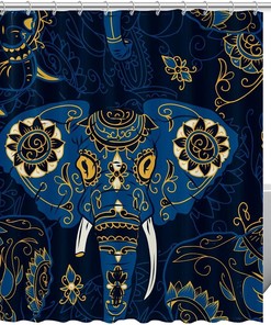 Indian Elephant Shower Curtain perfect for Bathroom Decor by Ikfashoni