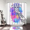 Indian Giraffe Print Shower Curtain For Colorful Bathroom Decor Ideas