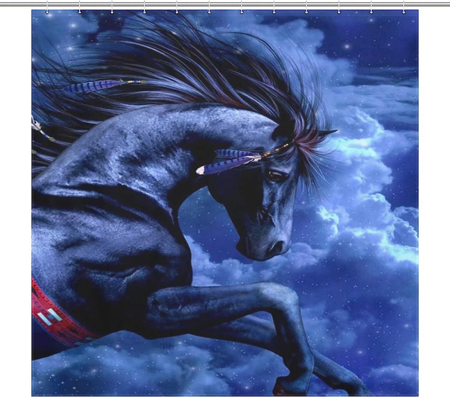 Indian Horse Shower Curtain Waterproof Bathroom Decoration