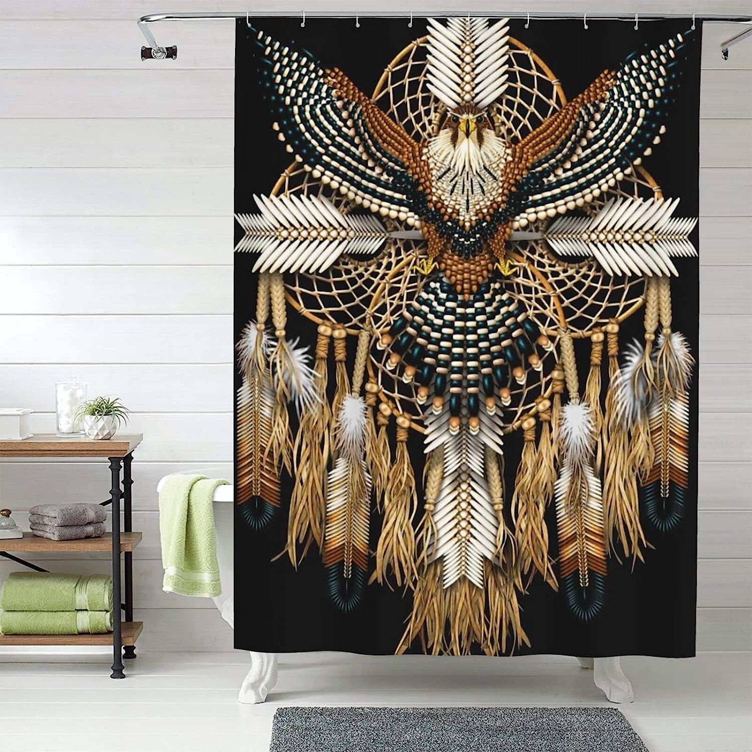 Indian Mandala Owl Shower Curtain for a Multicultural Decor