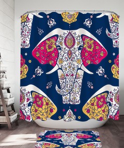 Indian Princess Elephant Shower Curtain for Bathroom Decoration by Ikfashoni 