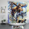 Indian Style Wild Moose Mallard Shower Curtain with Print Design 