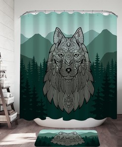 Indian Wolf Shower Curtain perfect for Bathroom Decor by Ikfashoni