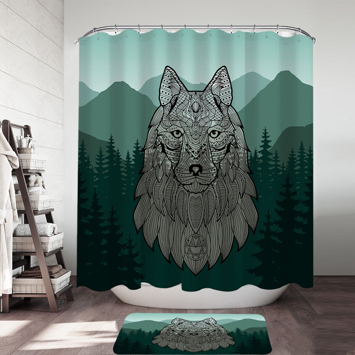 Indian Wolf Shower Curtain perfect for Bathroom Decor by Ikfashoni