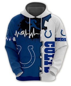 Indianapolis Colts 3D All Over Print Zip Up Hoodie For Nfl Fans With Custom Printing