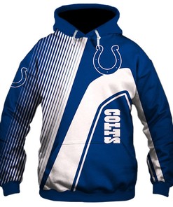 Indianapolis Colts 3D Zip Hoodie Pullover With All Over Print For Nfl Fans