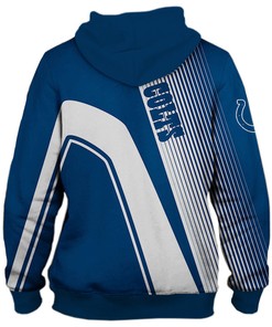 Indianapolis Colts 3D Zip Hoodie Pullover With All Over Print For Nfl Fans