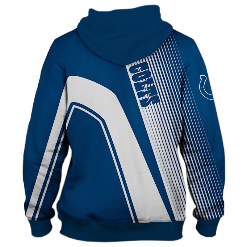 Indianapolis Colts 3D Zip Hoodie Pullover With All Over Print For Nfl Fans