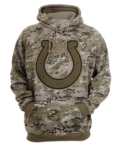 Indianapolis Colts Army Graphic Zip Hoodie Pullover - All Over Print Hoodies For Women