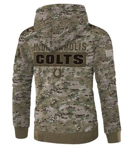Indianapolis Colts Army Graphic Zip Hoodie Pullover - All Over Print Hoodies For Women