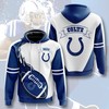 Indianapolis Colts Flame Balls 3D Graphic Hoodie - Gifts For Men