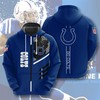 Indianapolis Colts Hoodie 3 Lines Graphic Gift For Fans - All Over Print Zip Up Hoodie Men