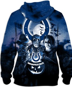Indianapolis Colts Hoodie 3D Horror Night Halloween Gifts For Fans - All Over Print Hoodie Printful