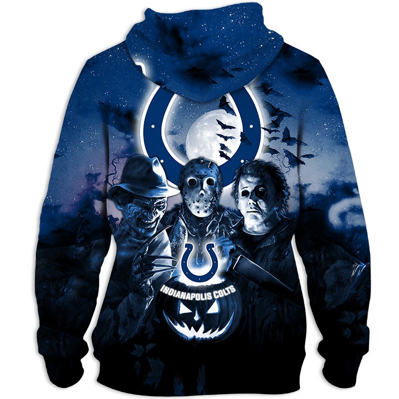 Indianapolis Colts Hoodie 3D Horror Night Halloween Gifts For Fans - All Over Print Hoodie Printful