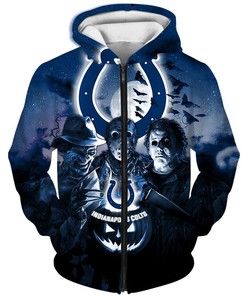 Indianapolis Colts Hoodie 3D Horror Night Halloween Gifts For Fans - All Over Print Hoodie Printful