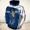Indianapolis Colts Hoodie Cute Death 3D Zip Hoodie - Gifts For Fans