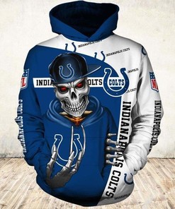 Indianapolis Colts Hoodie Cute Death 3D Zip Hoodie - Gifts For Fans