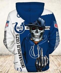 Indianapolis Colts Hoodie Cute Death 3D Zip Hoodie - Gifts For Fans