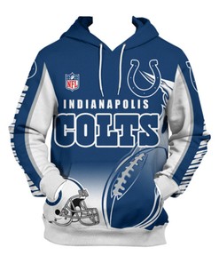 Indianapolis Colts Hoodie Cute Flame Balls Graphic 3D Zip Hoodie - 3D Hoodies For Men Graphic