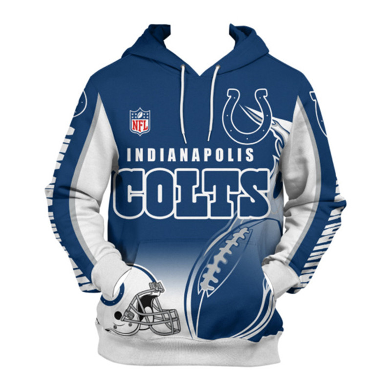 Indianapolis Colts Hoodie Cute Flame Balls Graphic 3D Zip Hoodie - 3D Hoodies For Men Graphic