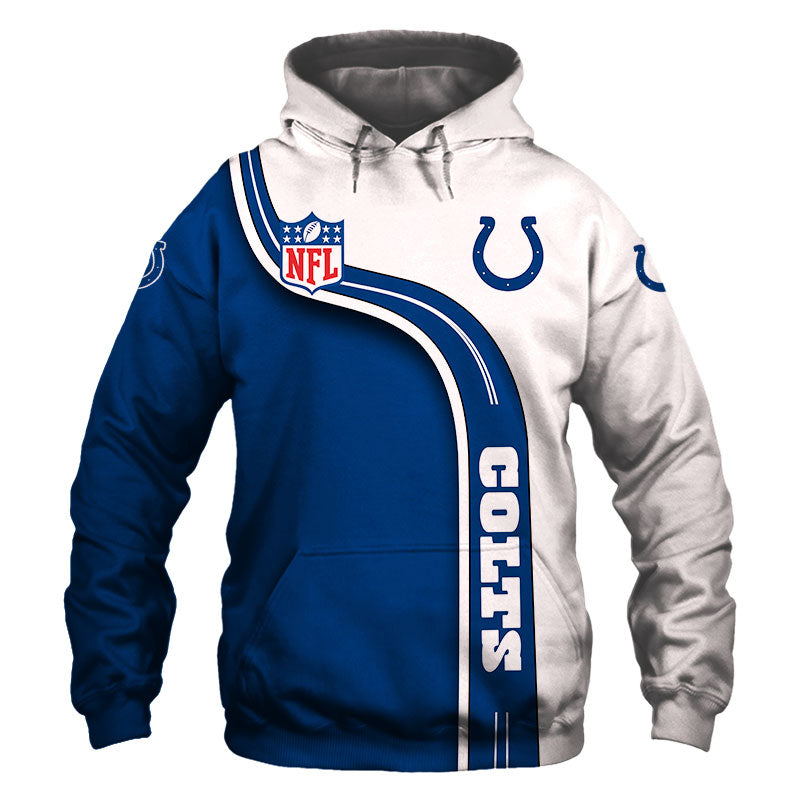 Indianapolis Colts Hoodie Highway Letter 3D Pullover - 3D Printed Hoodies