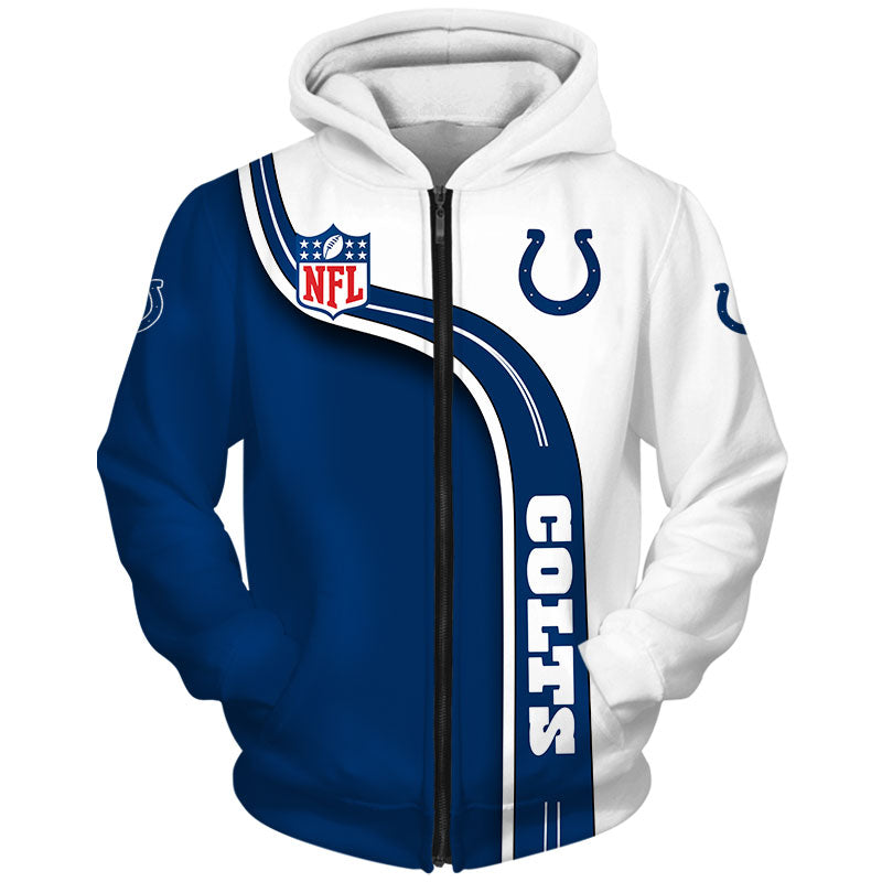 Indianapolis Colts Hoodie Highway Letter 3D Pullover - 3D Printed Hoodies