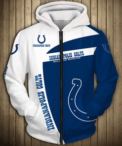 Indianapolis Colts Hoodie Pullover 3D Zip Hoodie - Custom 3D Hoodies