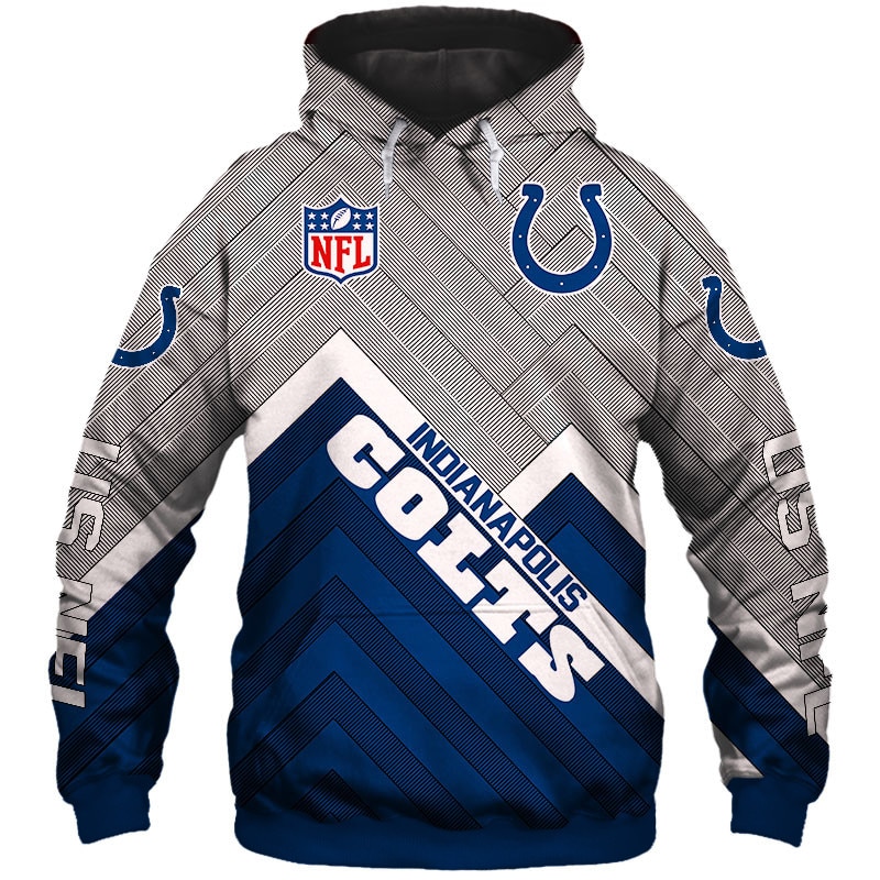 Indianapolis Colts Hoodie Pullover 3D Zip Hoodie - Gifts For Father'S Day