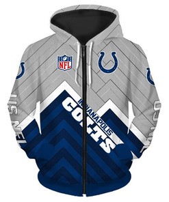 Indianapolis Colts Hoodie Pullover 3D Zip Hoodie - Gifts For Father'S Day