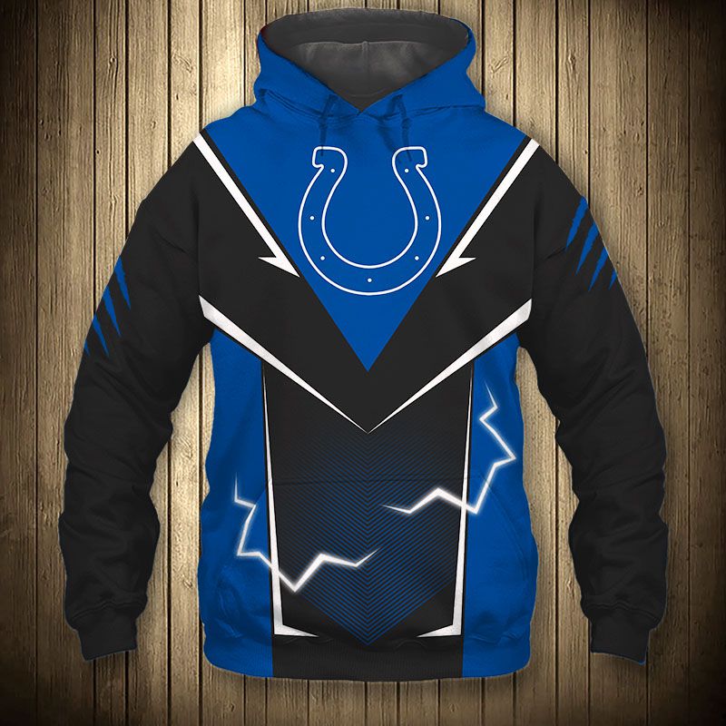 Indianapolis Colts Lightning Graphic 3D Hoodie - 3D Hoodies For Men