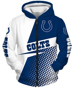 Indianapolis Colts Long Sleeve Zip Hoodie For Fan - Gifts For Fans