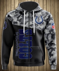 Indianapolis Colts Military 3D Zip Hoodie New Season - Gifts For Father'S Day