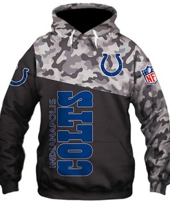 Indianapolis Colts Military 3D Zip Hoodie New Season - Gifts For Father'S Day