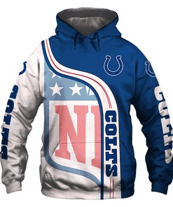 Indianapolis Colts Pullover 3D Hoodie With Zip Up All Over Print For Nfl Fans