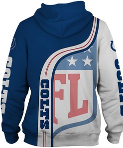 Indianapolis Colts Pullover 3D Hoodie With Zip Up All Over Print For Nfl Fans