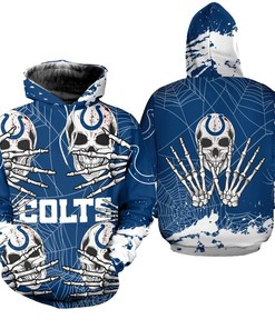 Indianapolis Colts Skull For Halloween 3D Printed Hoodie - Gifts For Father'S Day