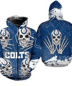 Indianapolis Colts Skull For Halloween 3D Printed Hoodie - Gifts For Father'S Day