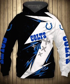 Indianapolis Colts Thunder Graphic 3D Hoodie - 3D Hoodies With Zippers