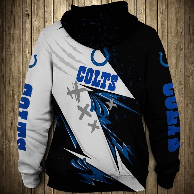Indianapolis Colts Thunder Graphic 3D Hoodie - 3D Hoodies With Zippers