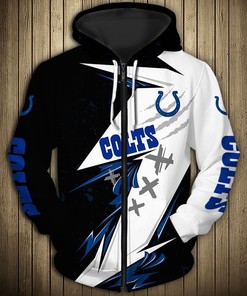 Indianapolis Colts Thunder Graphic 3D Hoodie - 3D Hoodies With Zippers