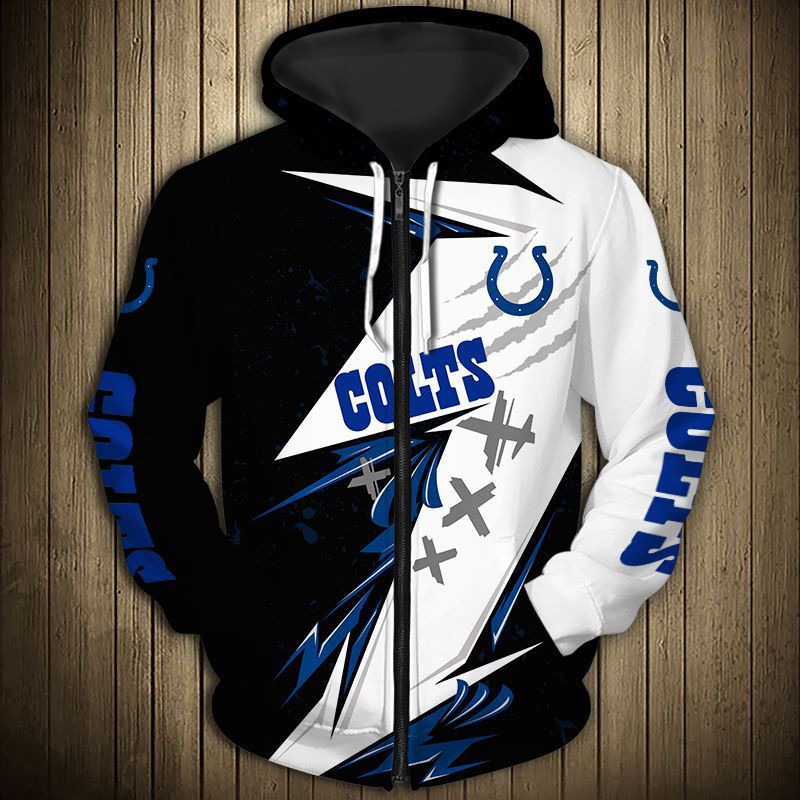 Indianapolis Colts Thunder Graphic 3D Hoodie - 3D Hoodies With Zippers
