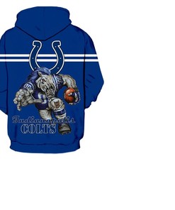 Indianapolis Colts Ultra-Cool Design 3D Zip Hoodie Pullover - 3D Hoodies For Men Graphic