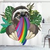 Indolent Jungle Animal Sloth Shower Curtain, Add a Relaxing Vibe to Your Bathroom 